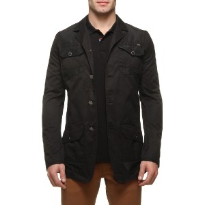 Paletó Mandi Sarja Bicolor - Preto - Tamanho EG